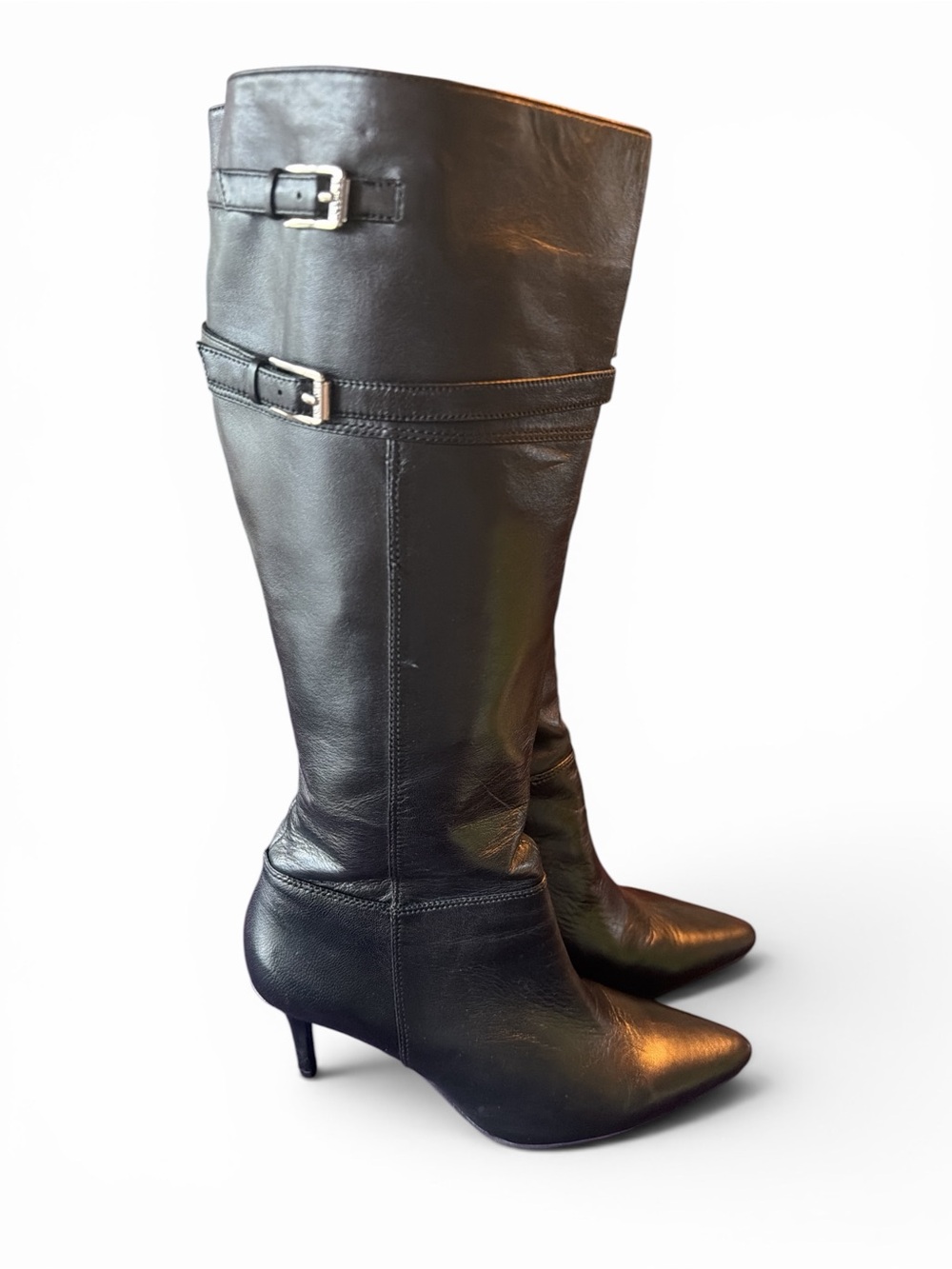 Ralph Lauren Women’s Leather Knee-High Stiletto Boots In Black Size 8 1/2 NWOT - Picture 4 of 10
